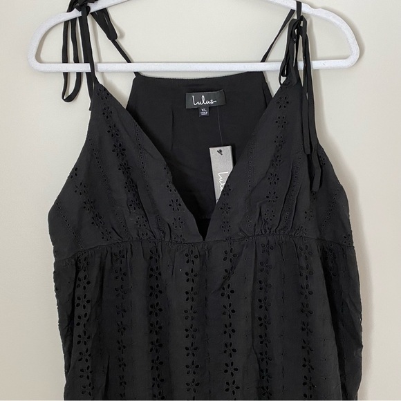 NWT Lulus Beyond the Boardwalk Black Eyelet
Lace Tiered Babydoll Dress XL - Picture 4 of 13